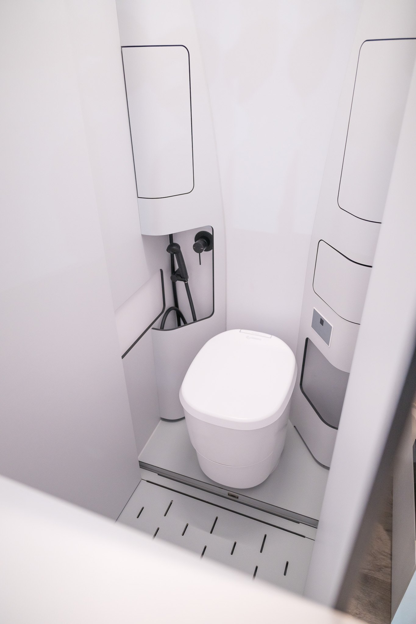 World-first water-free mobile toilet